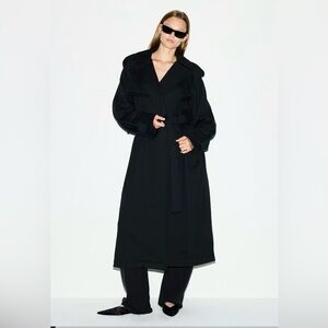 NWT Skims Boyfriend Fleece Oversize Trench Onyx Coat size medium